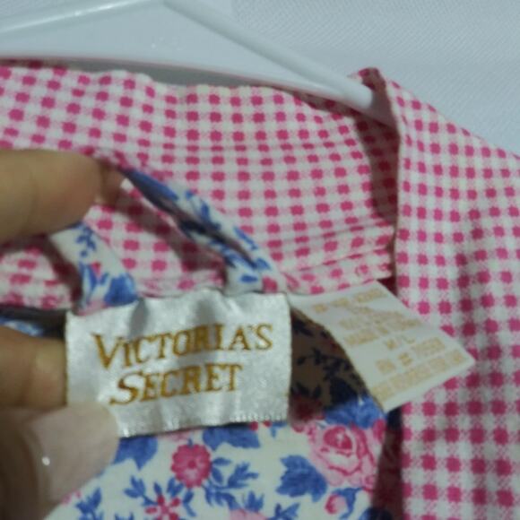 Vintage Victoria's Secret 90s Gold Label Floral Rose Belted Robe Cotton Size M/L - Picture 5 of 9